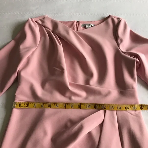 Kay Unger Long Sleeves Margerite Pleated Column Gown Size 12 - Picture 8 of 15